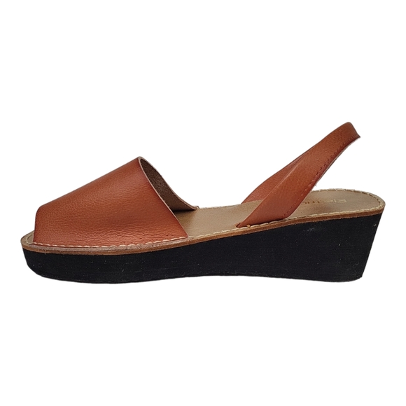 🪷3/$20🪷 New Brown Tan Leather Electric Karma Platform Sandals - Picture 1 of 17